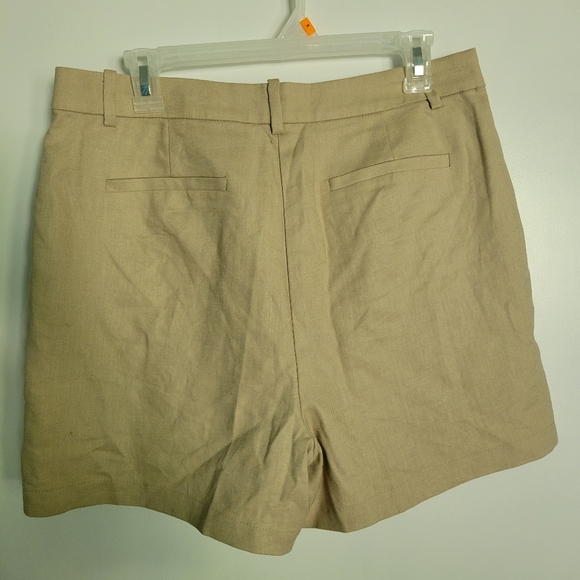BZ483 J. Crew Refined Linen-Blend Structured Short in Sandstone Tan Size 10 NWT - Picture 3 of 9